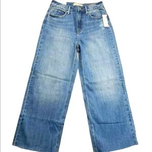 NWT PacSun Womens High Rise Wide Leg Cut Off Denim Jeans